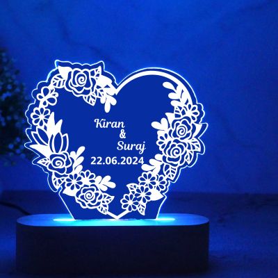 3D Illusion Personalized Heart Lamp with 7 Color Changing Light | Love Lamp